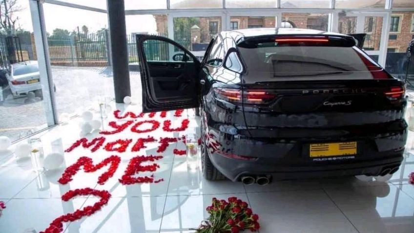 Joven organiza propuesta de matrimonio con un Porsche incluido