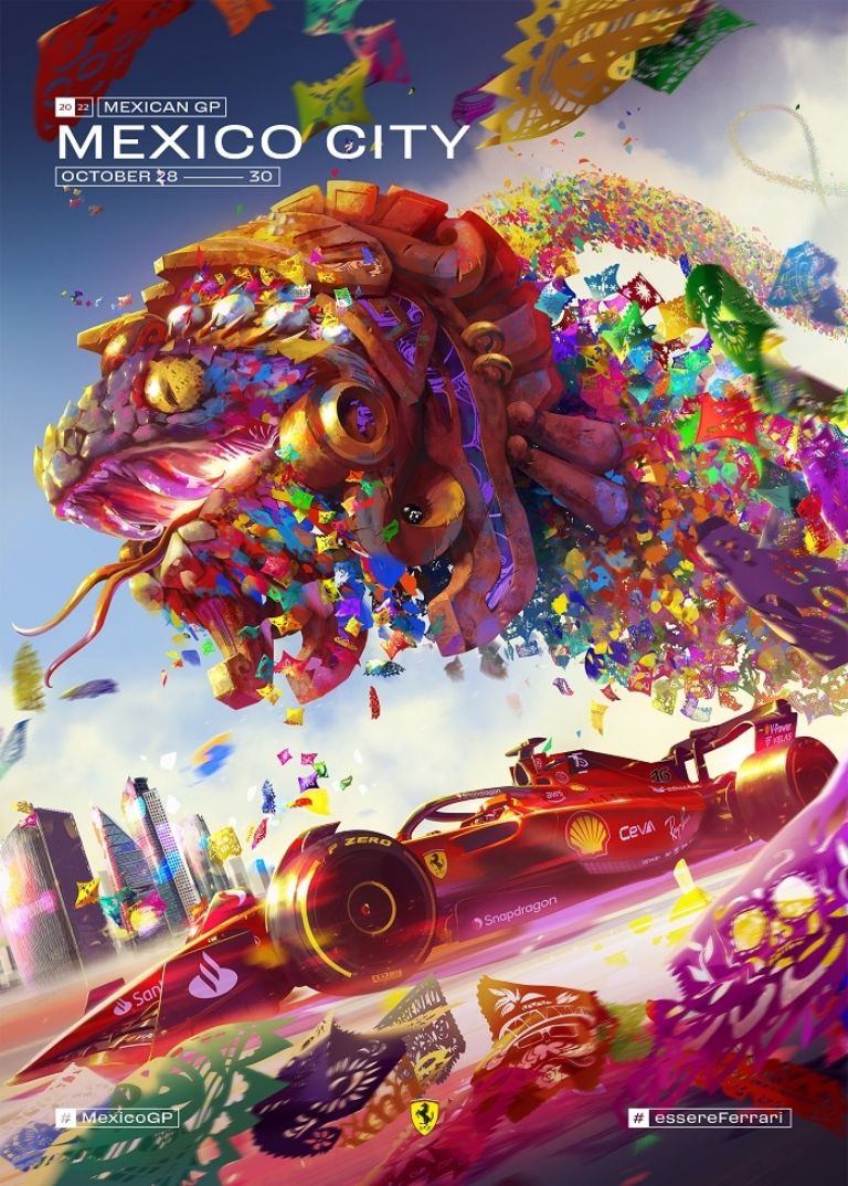 Ferrari póster GP de México