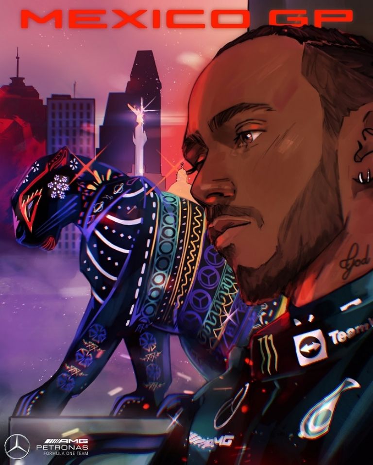 Mercedes Benz póster GP de México