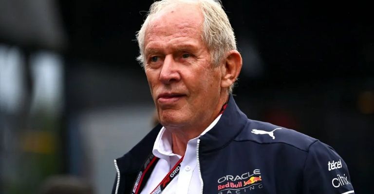 Helmut Marko y Checo Pérez