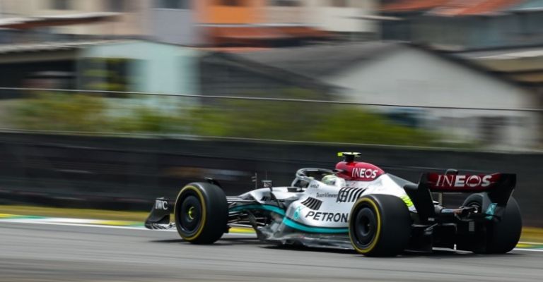 Lewis Hamilton en el GP de Brasil 2022