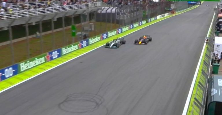 Rebase de Hamilton a Checo Pérez en Brasil 2022