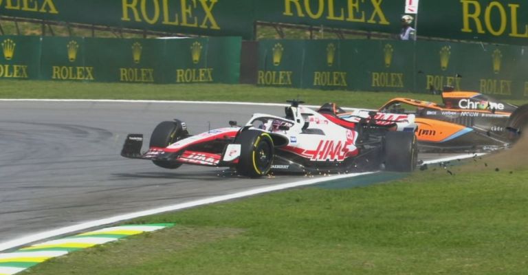 Choque primera vuelta del GP de Brasil 2022