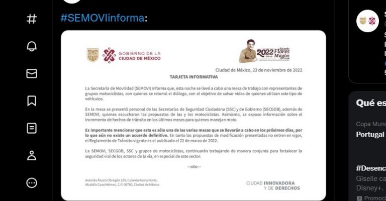 Semovi reglamento de motos CDMX