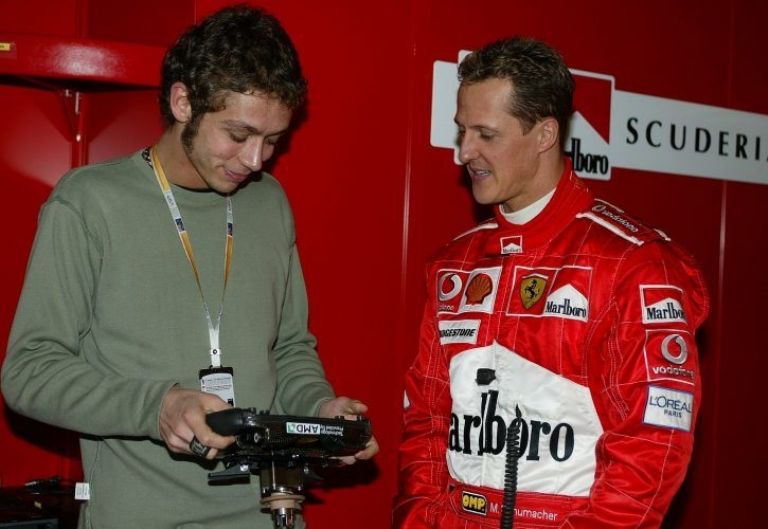 valentino rossi michael schumacher formula 1 ferrari