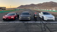 VIDEO: Ve quién gana en esta carrera entre un Bugatti Chiron, Tesla Model S y Lucid Air Sapphire