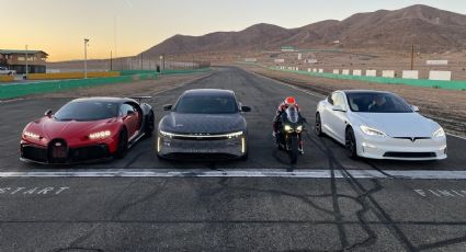 VIDEO: Ve quién gana en esta carrera entre un Bugatti Chiron, Tesla Model S y Lucid Air Sapphire