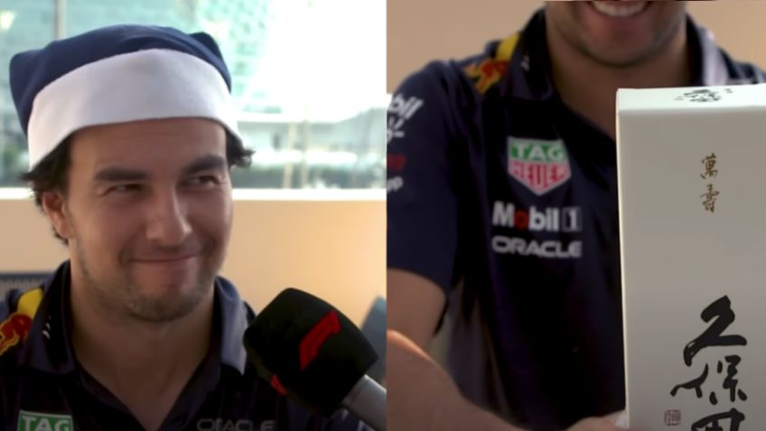 VIDEO: el etílico y perfecto regalo a Checo Pérez en la Navidad de la F1