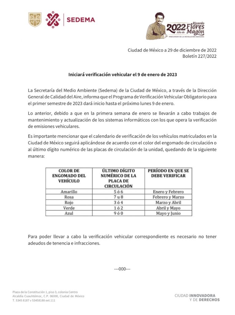 Verificación vehicular 2023