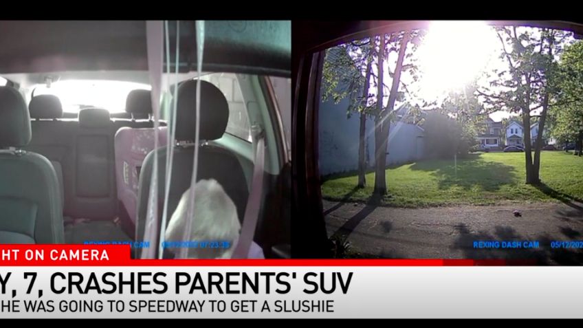 Niño de 7 años conduce camioneta de su mamá para ir por un helado y choca