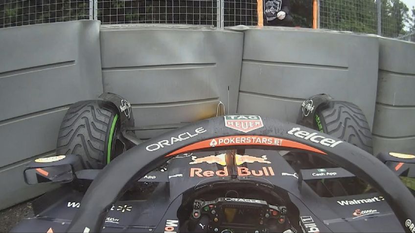 Sergio Pérez choca y queda fuera de la Q2 del GP de Canadá