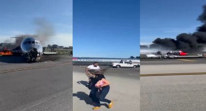 VIDEO: Avión se incendia al aterrizar en Miami; pasajeros salen corriendo