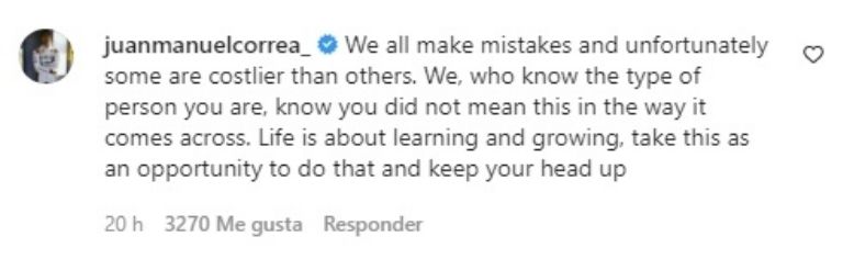 Juri Vips, apoyo de Juan Manuel Correa