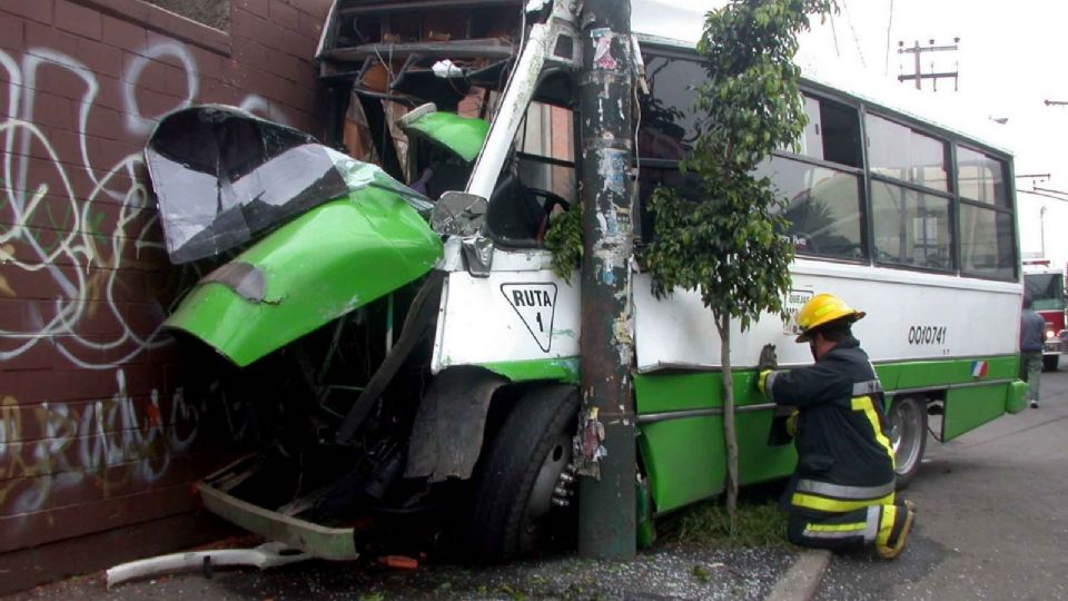 Accidente en transporte público.