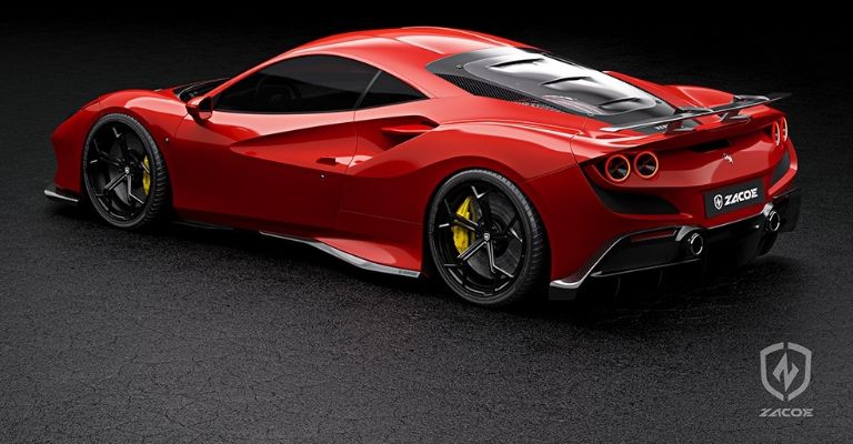 Zona trasera del Ferrari F8 Tributo por Zacoe