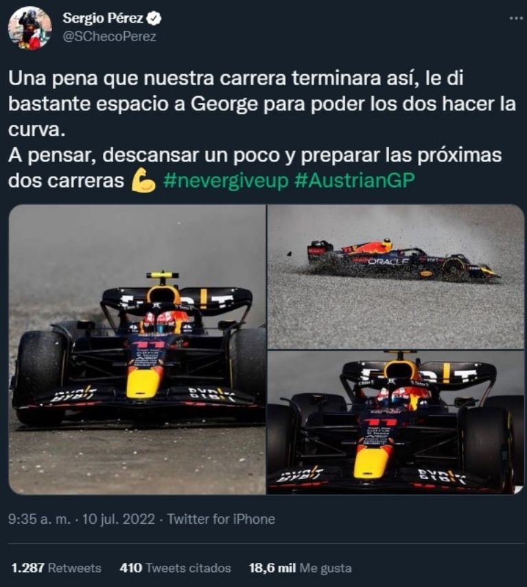 Sergio Pérez y sus declaraciones en Twitter
