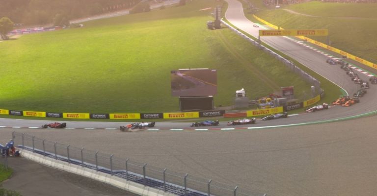 Choque de Sergio Pérez en el GP de Austria