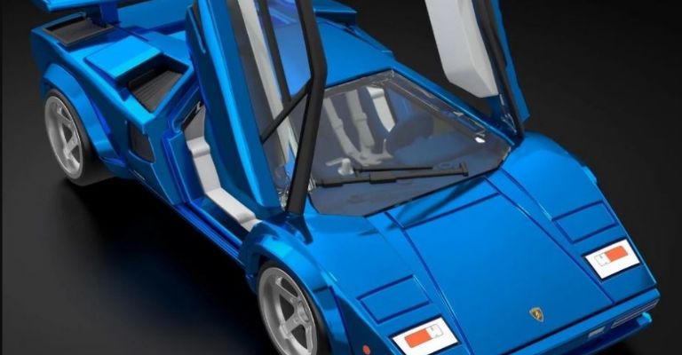 Lamborghini Countach de Hot Wheels en azul