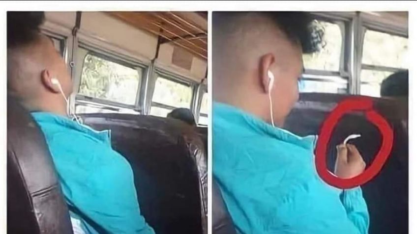 Joven se queda dormido en el transporte público y se hace viral