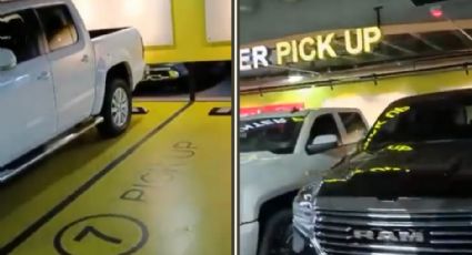 Se vuelven virales al usar la zona pick up para estacionar sus camionetas