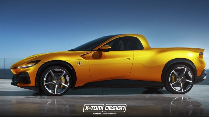 Ferrari Purosangue como pick-up: sí, un diseñador lo plasma en un render muy detallado