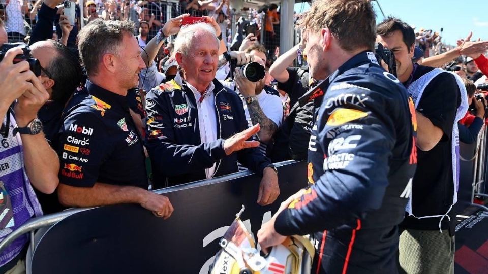 Helmut Marko y Max Verstappen.