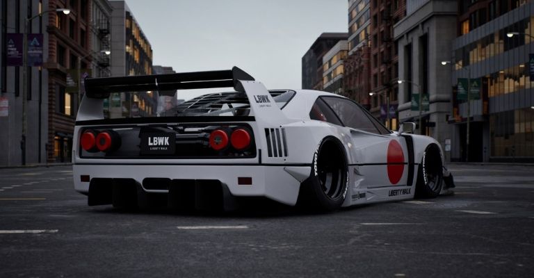 Diseño exterior del Ferrari F40 de Liberty Walk