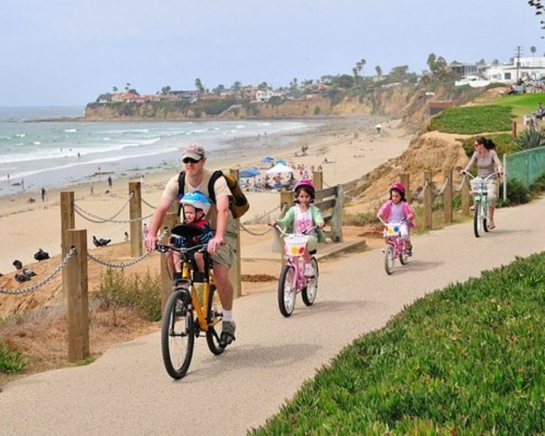 Vacaciones de Semana Santa, Tour en bicicleta por San Diego California, Tour en bicicleta, San Diego California, Ciclismo, Recorridos en bicicleta, Rutas en bicicleta, Fat Woody Beach Cruiser, Paseo Marítimo de la Bahía de Glorietta, Playa de Coronado, Pacific