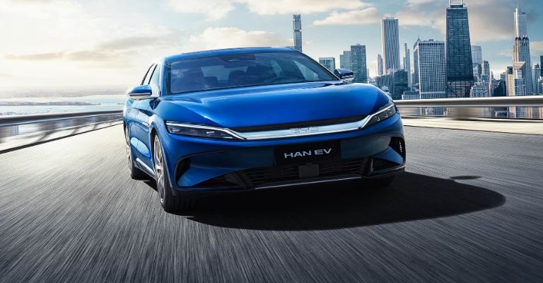Diseño exterior del BYD Han EV 2023 en México