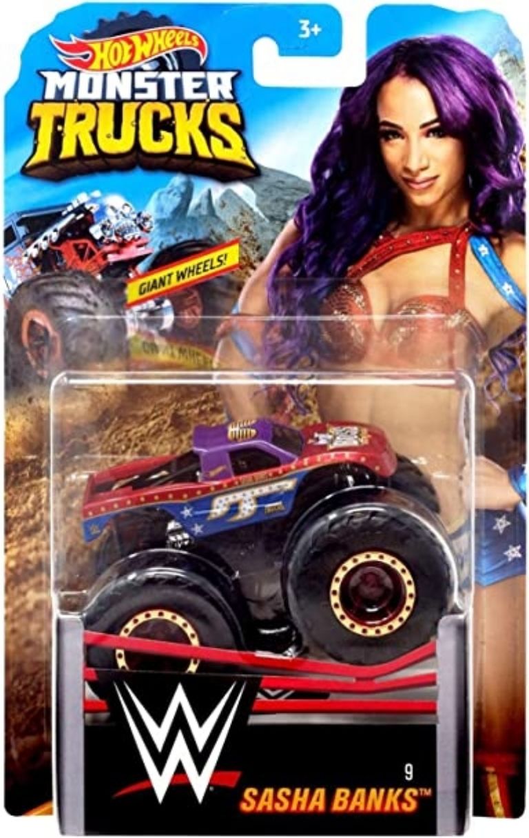 Sasha Banks WWE Lucha Libre Luchadora Diva NJPW Wrestle Kingdom 17 Campeonato IWGP Femenino camioneta Toyota Monster Truck Hot Wheels