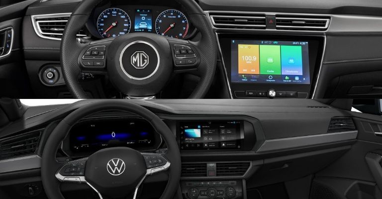 Motor e interior del Volkswagen Jetta vs MG5