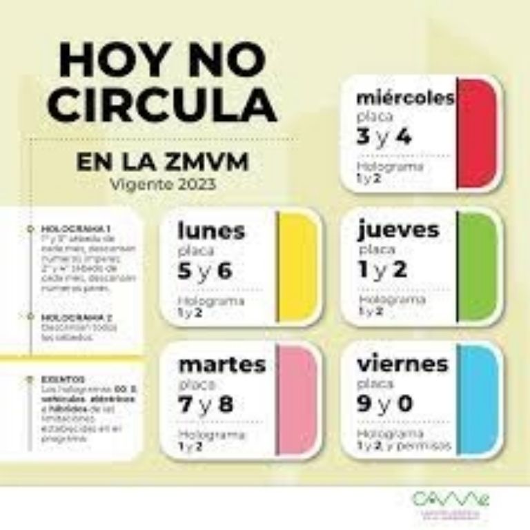 Calendario Hoy No Circula 