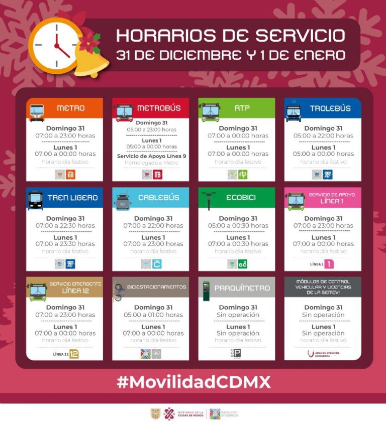 Horario transporte público CDMX