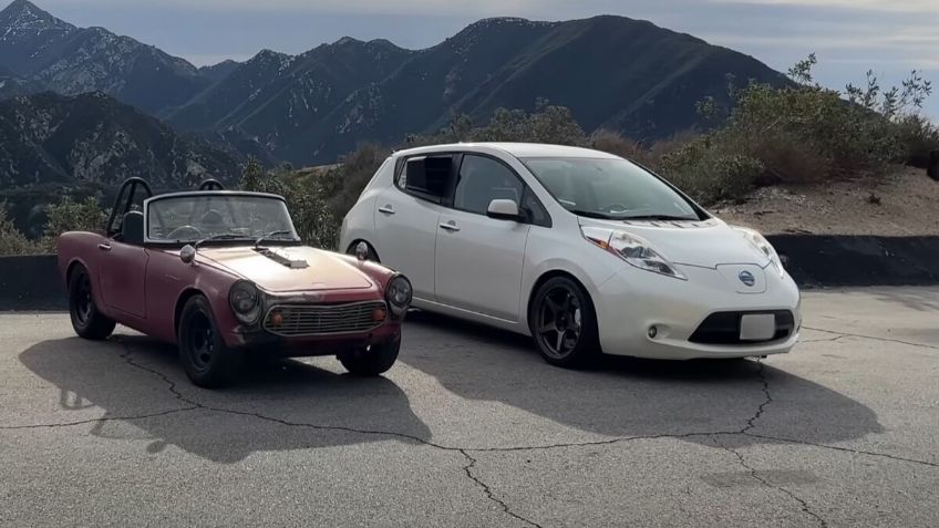 VIDEO: Este Nissan Leaf híbrido modificado tiene el motor de una moto Kawasaki
