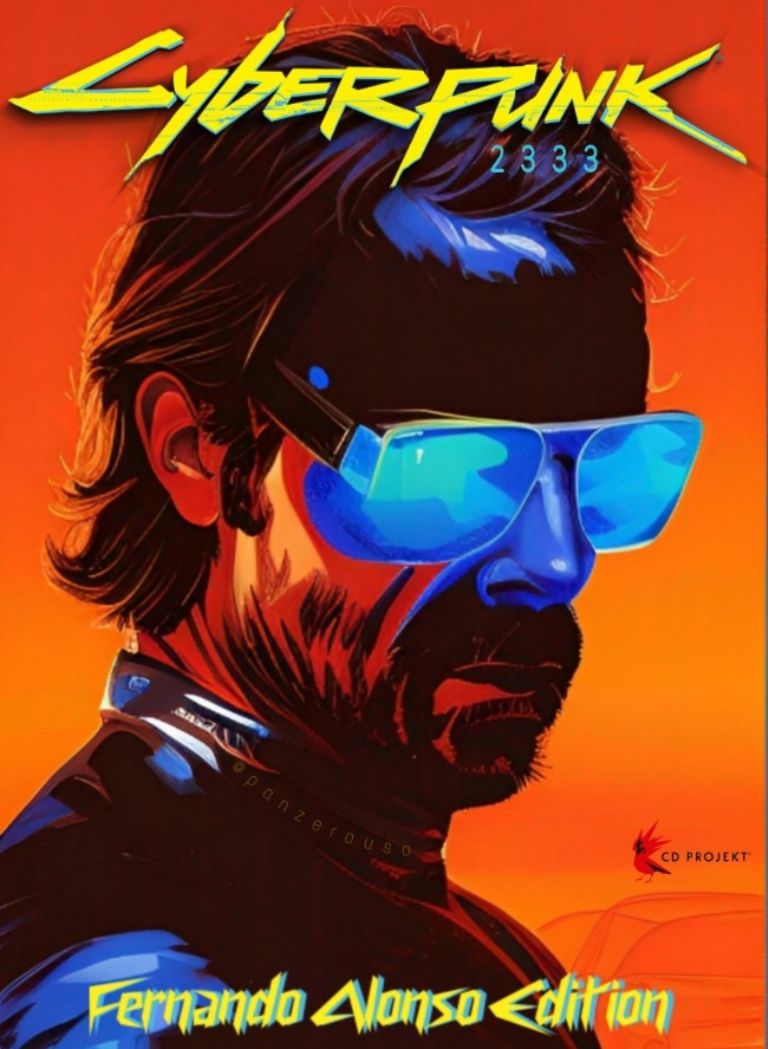 Fernando Alonso en Cyberpunk