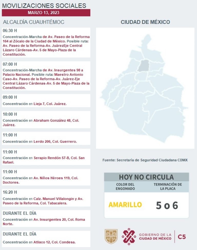 Manifestaciones CDMX