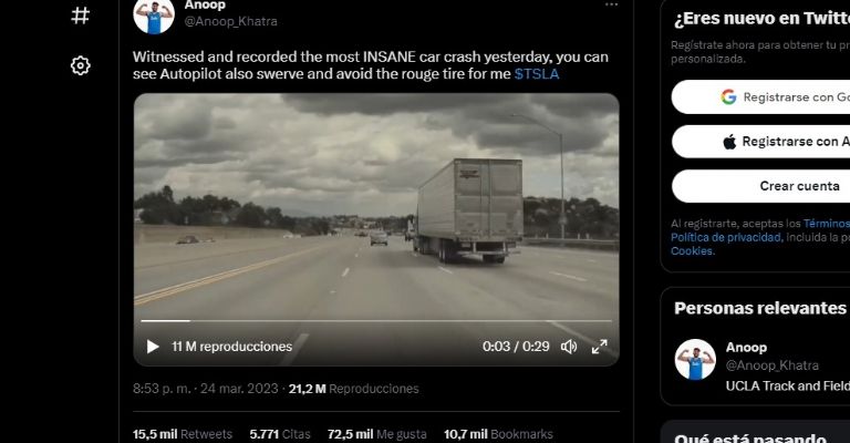 Twitter del accidente de la Kia Soul