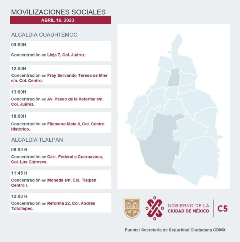 Manifestaciones en la CDMX