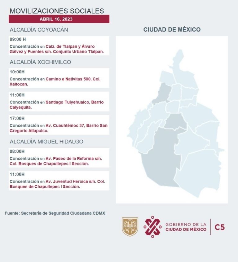 Manifestaciones en la CDMX