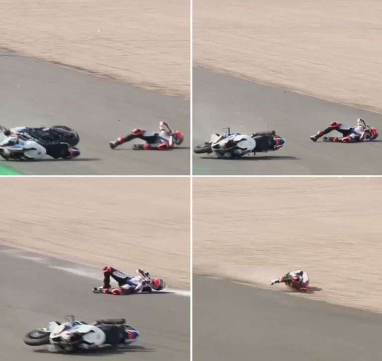 Así quedó el casco Shoei X-SPR del piloto Danny Buchan