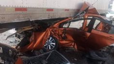 ¡Milagro en Tabasco! Conductor sale ileso de su auto destrozado en accidente con tráiler