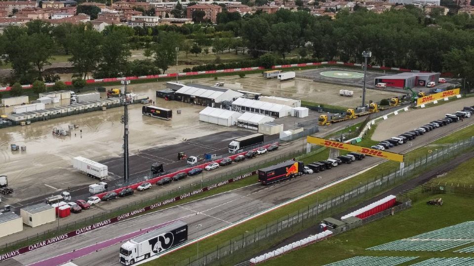 Así quedó el circuito de Imola tras las lluvias