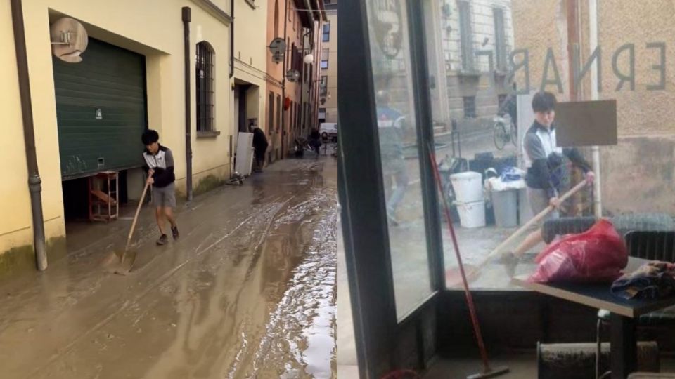 Yuki Tsunoda ayudó en las inundaciones