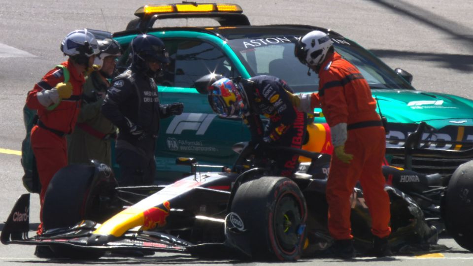 Checo Pérez chocó durante la clasificación del GP de Mónaco 2023.