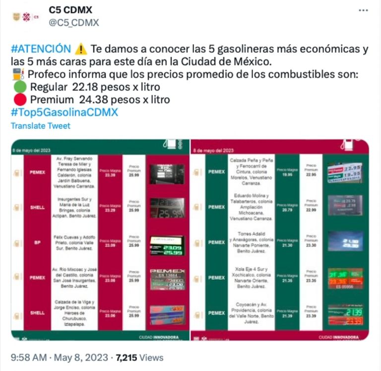 Gasolina barata en CDMX