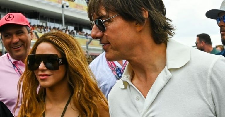 Shakira y Tom Cruise en el GP de Miami 2023