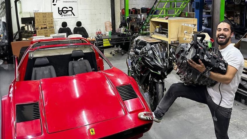 ¿Un Ferrari con el motor de una moto Kawasaki? El youtuber Berth-Oh está haciendo este experimento