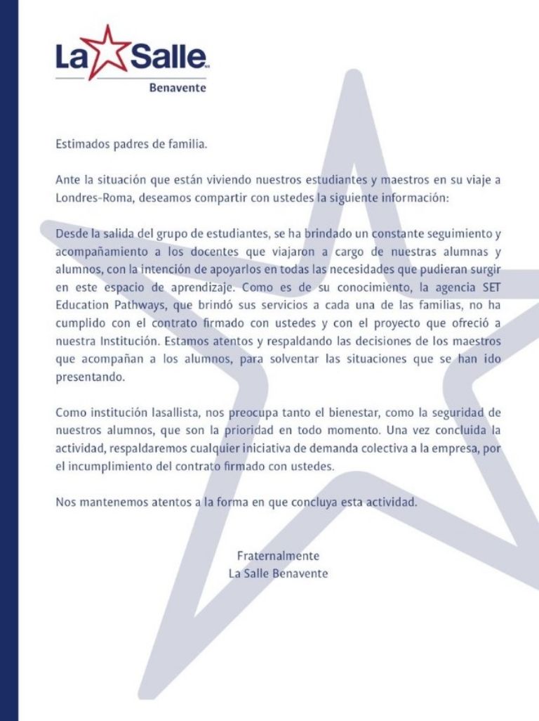 Comunicado La Salle Benavente