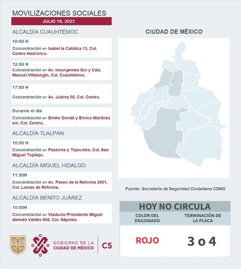 Manifestaciones en CDMX