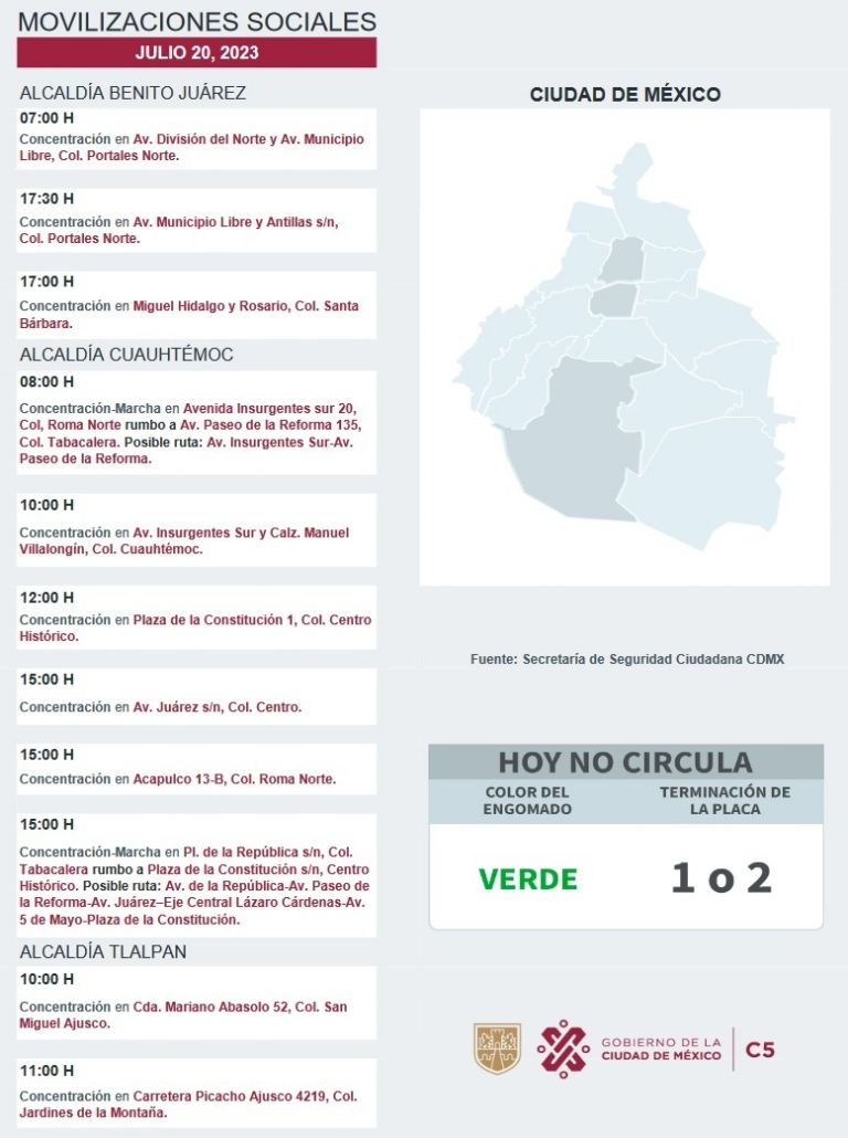 Manifestaciones en CDMX